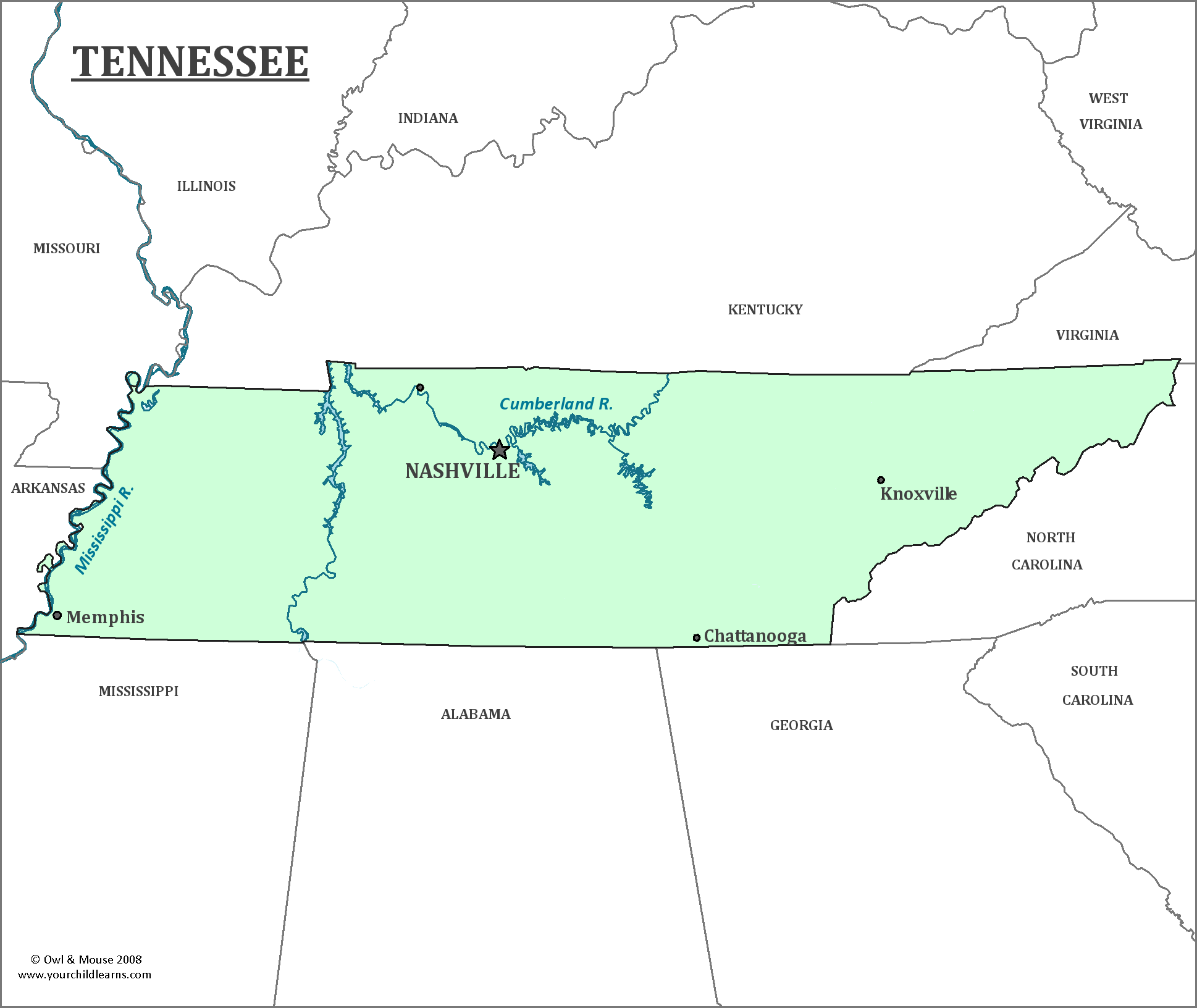 tennessee map