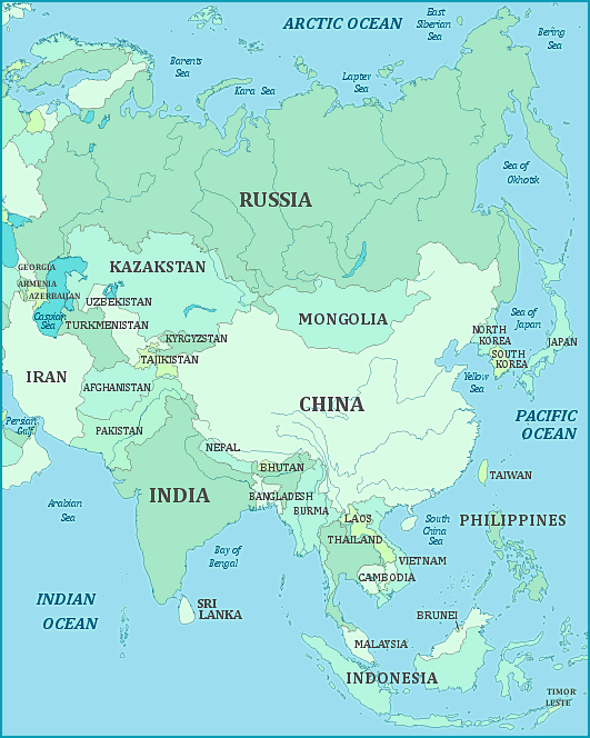 Print this map of Asia