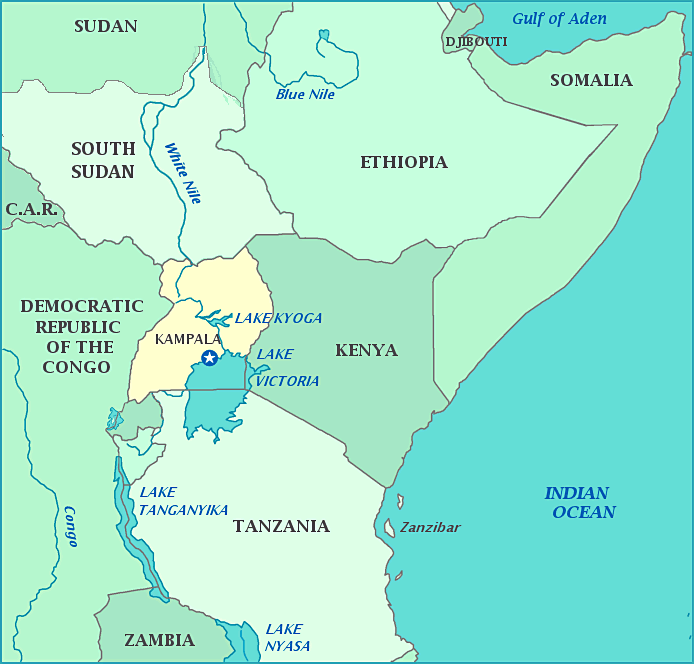Print this map of Uganda
