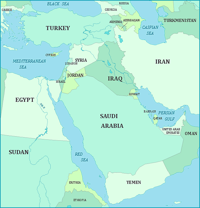 Print this map of the Middle East